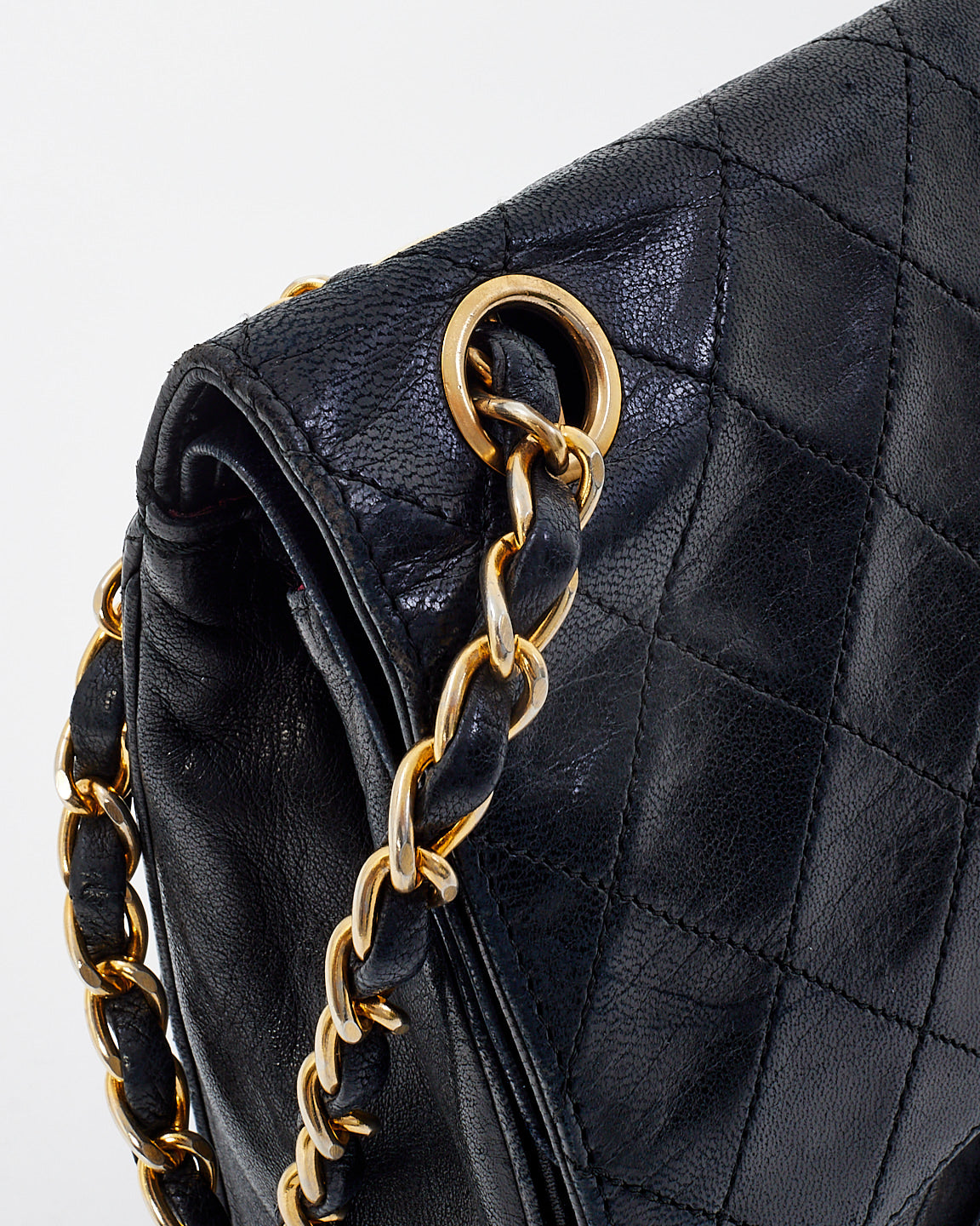 Chanel Vintage Black Lambskin Medium Double Flap Bag GHW