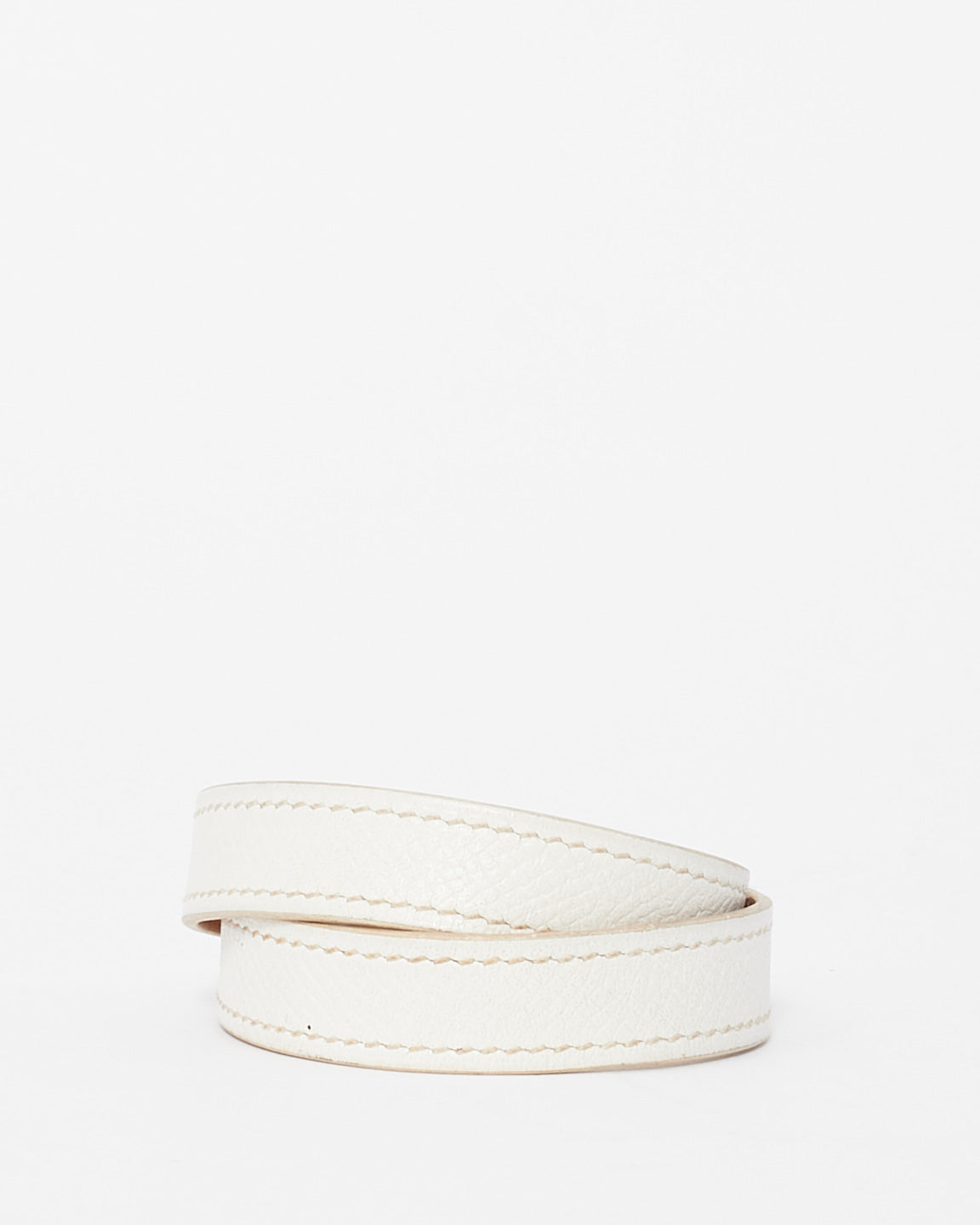 Hermès White Leather Kelly Double Tour Bracelet SHW