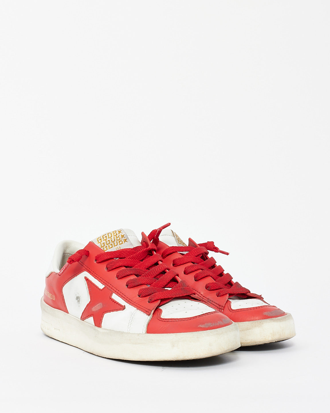 Golden Goose White & Red Leather Stardan Low Top Sneaker - 38