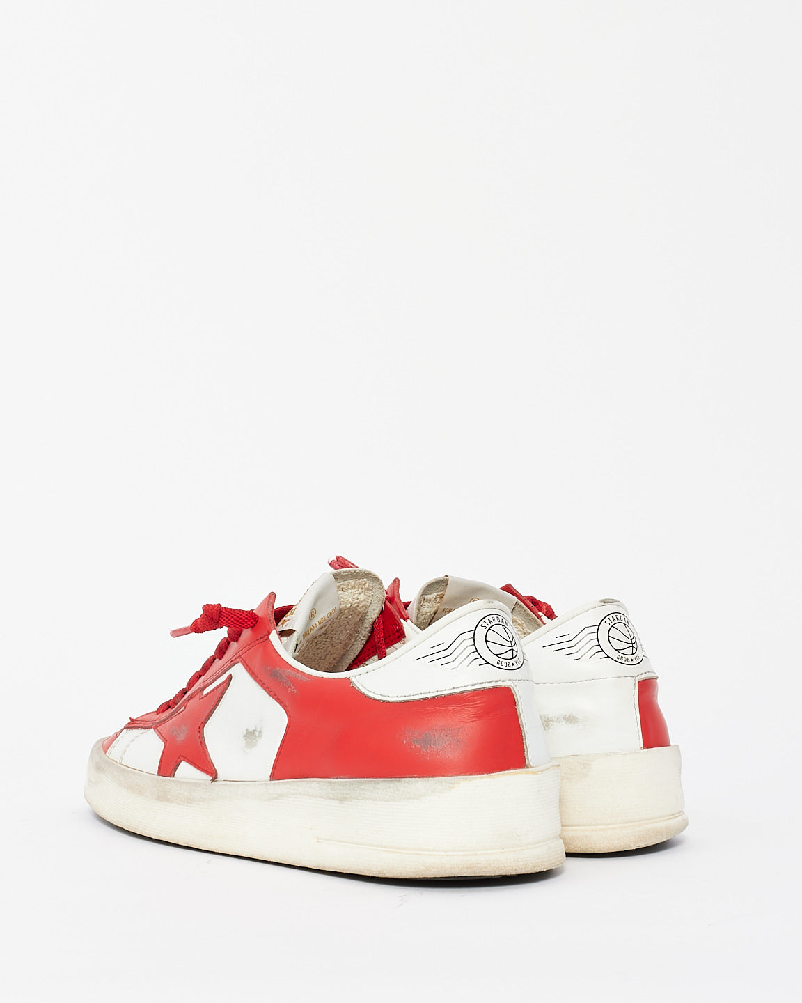 Golden Goose White & Red Leather Stardan Low Top Sneaker - 38