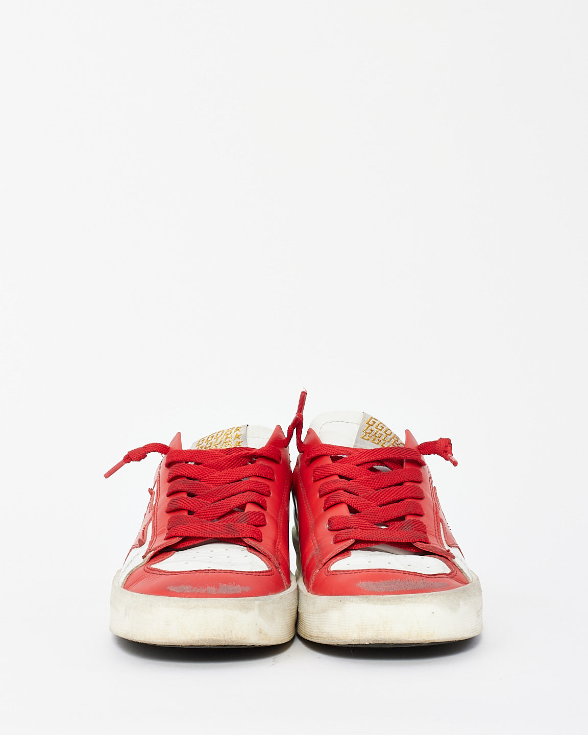 Golden Goose White & Red Leather Stardan Low Top Sneaker - 38