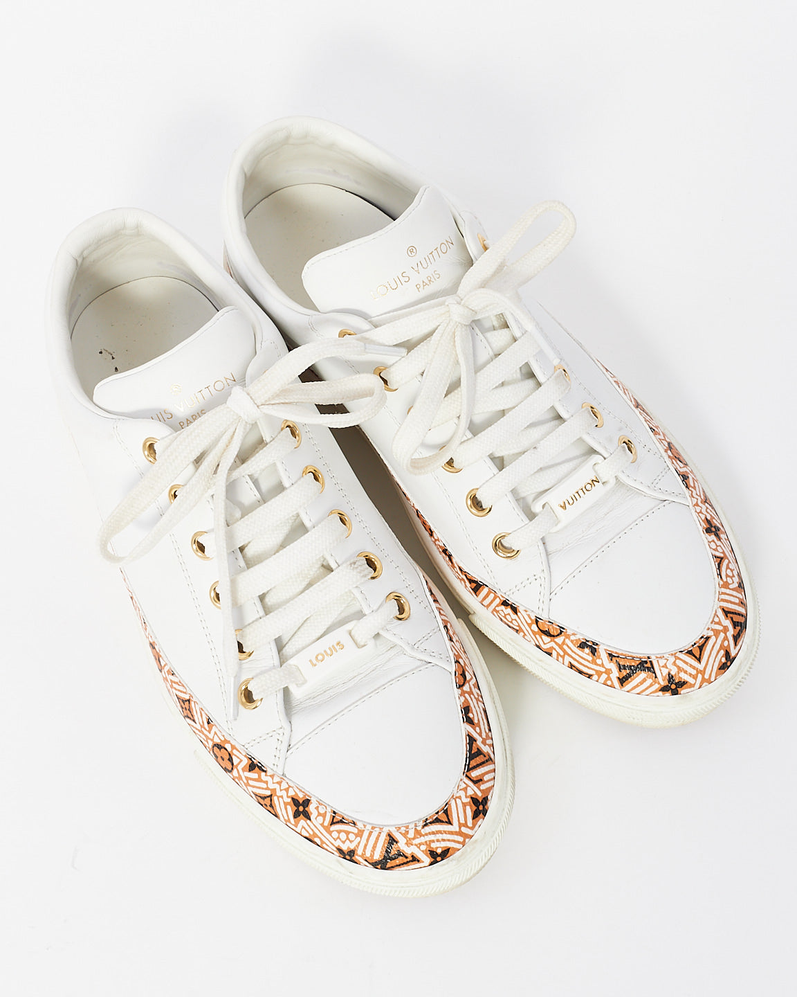 Louis vuitton white leather on sale sneakers