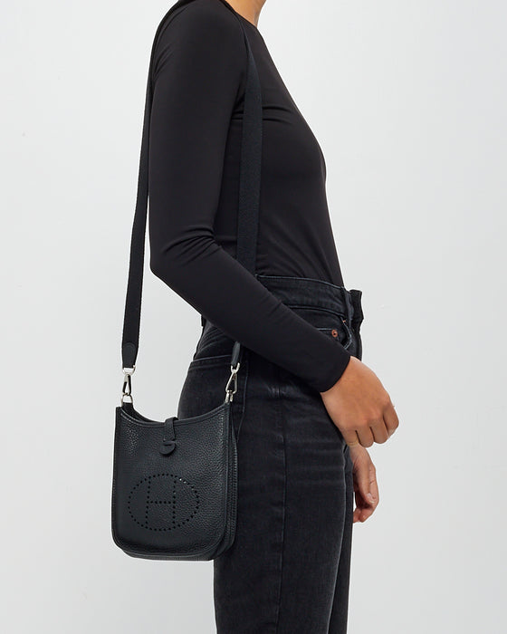 Hermès Black Clemence Leather Evelyne TPM Bag – RETYCHE