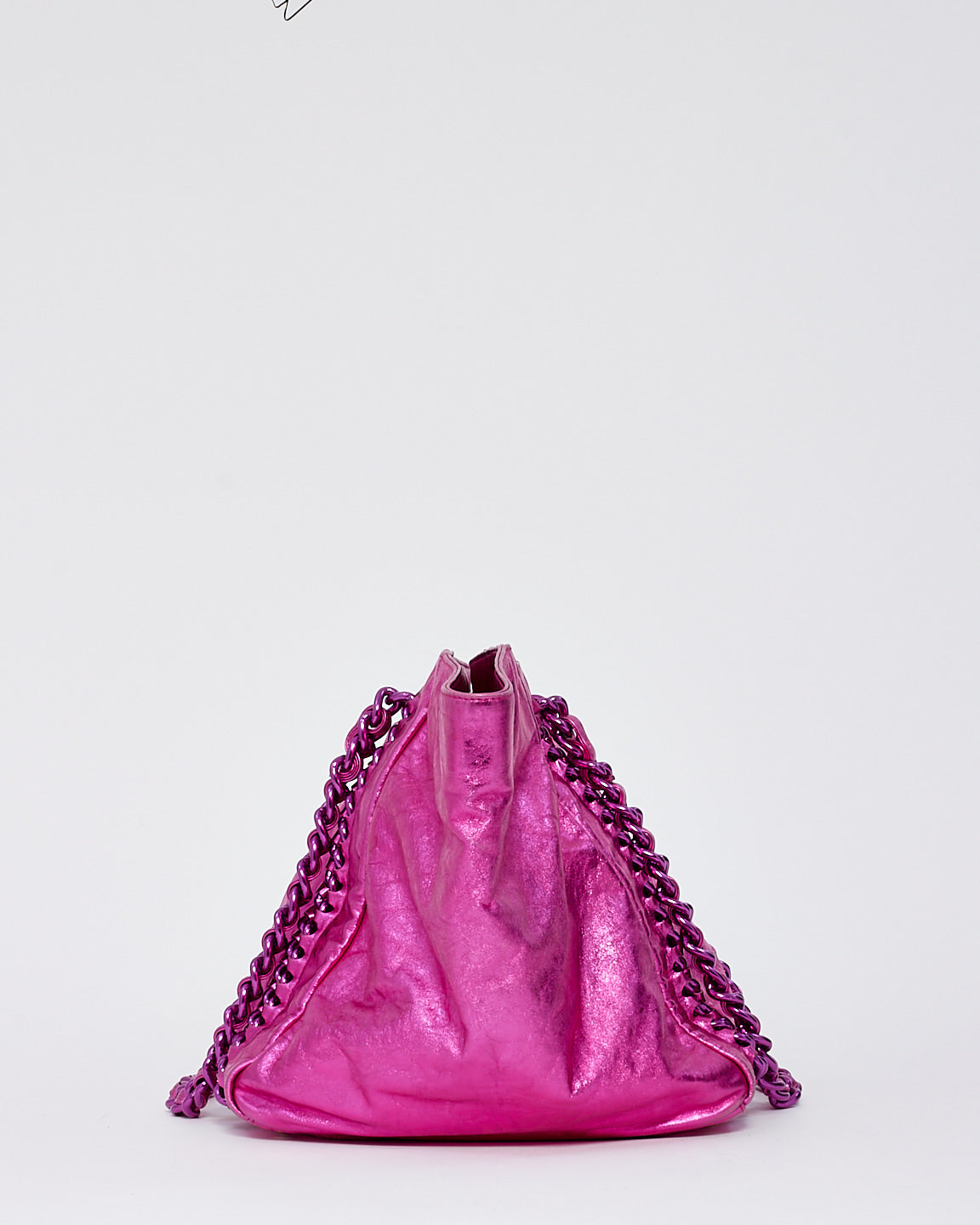 Sac fourre-tout moderne en cuir de veau vieilli rose métallisé Chanel