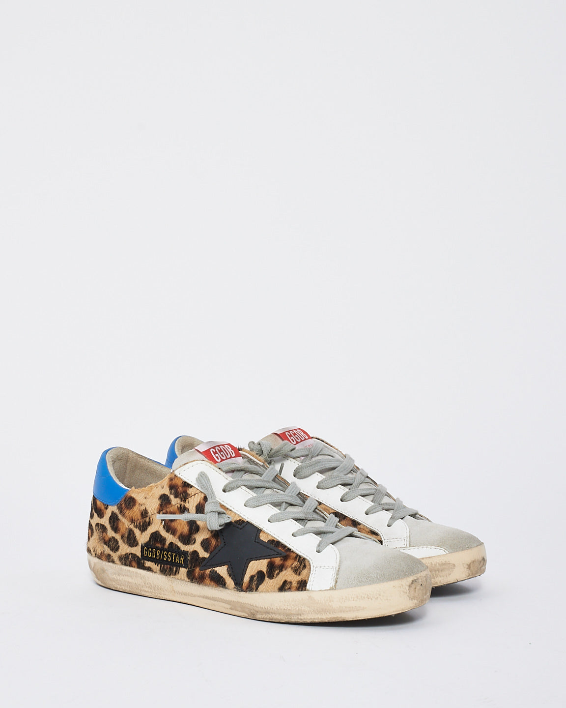 Golden Goose Brown Leather & Pony Hair Leopard Print Low Top Sneaker - 39