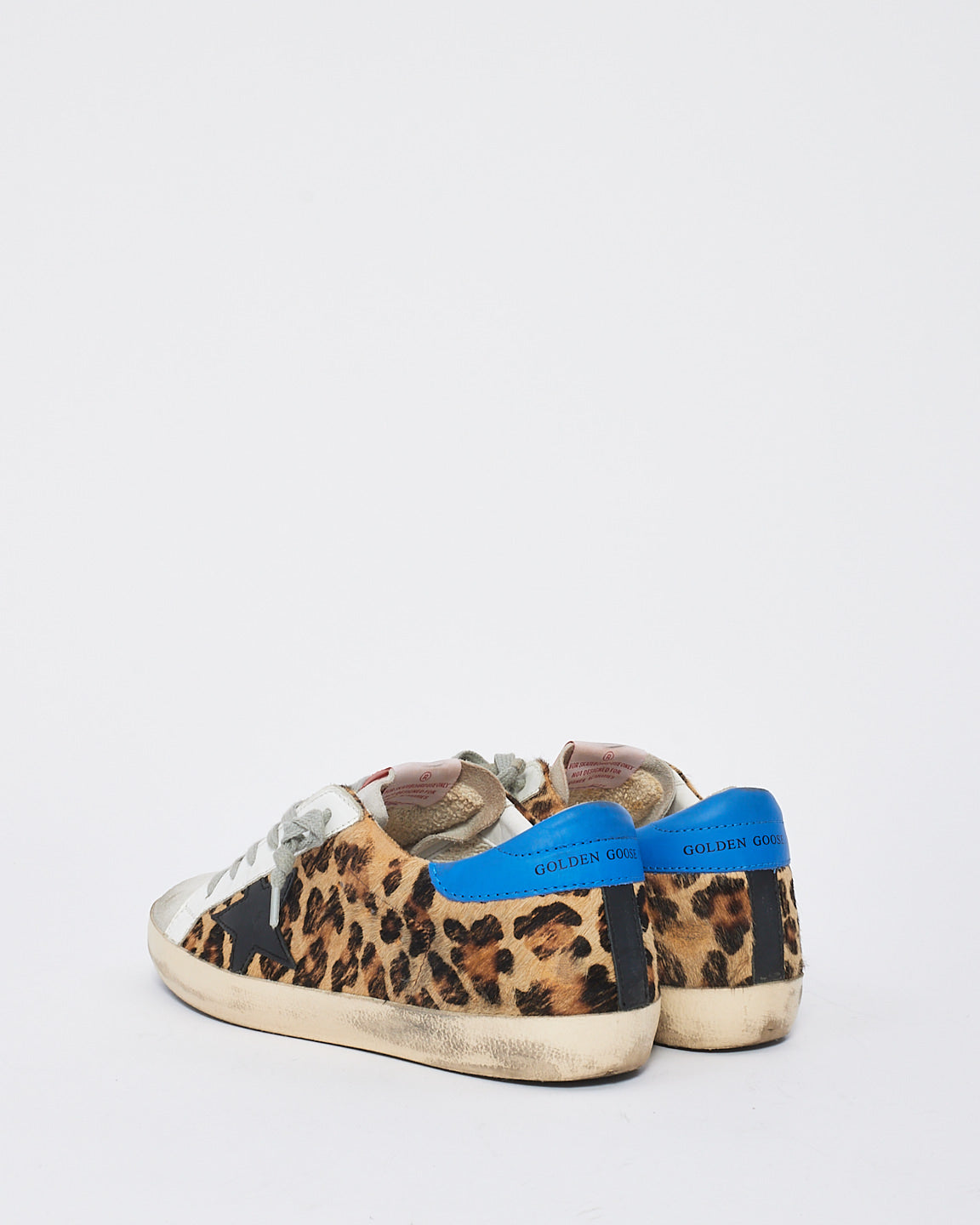 Golden Goose Brown Leather & Pony Hair Leopard Print Low Top Sneaker - 39