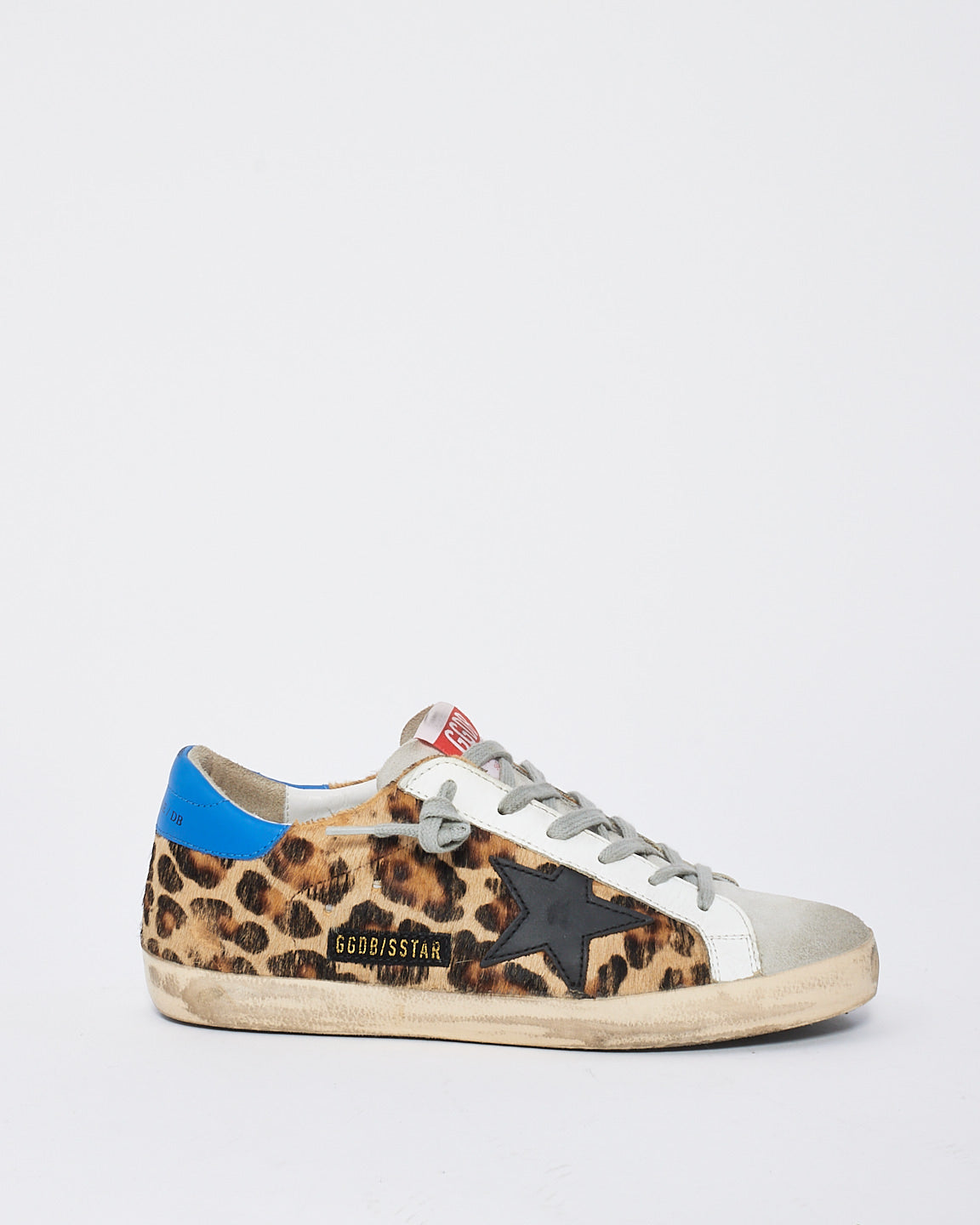 Golden Goose Brown Leather & Pony Hair Leopard Print Low Top Sneaker - 39