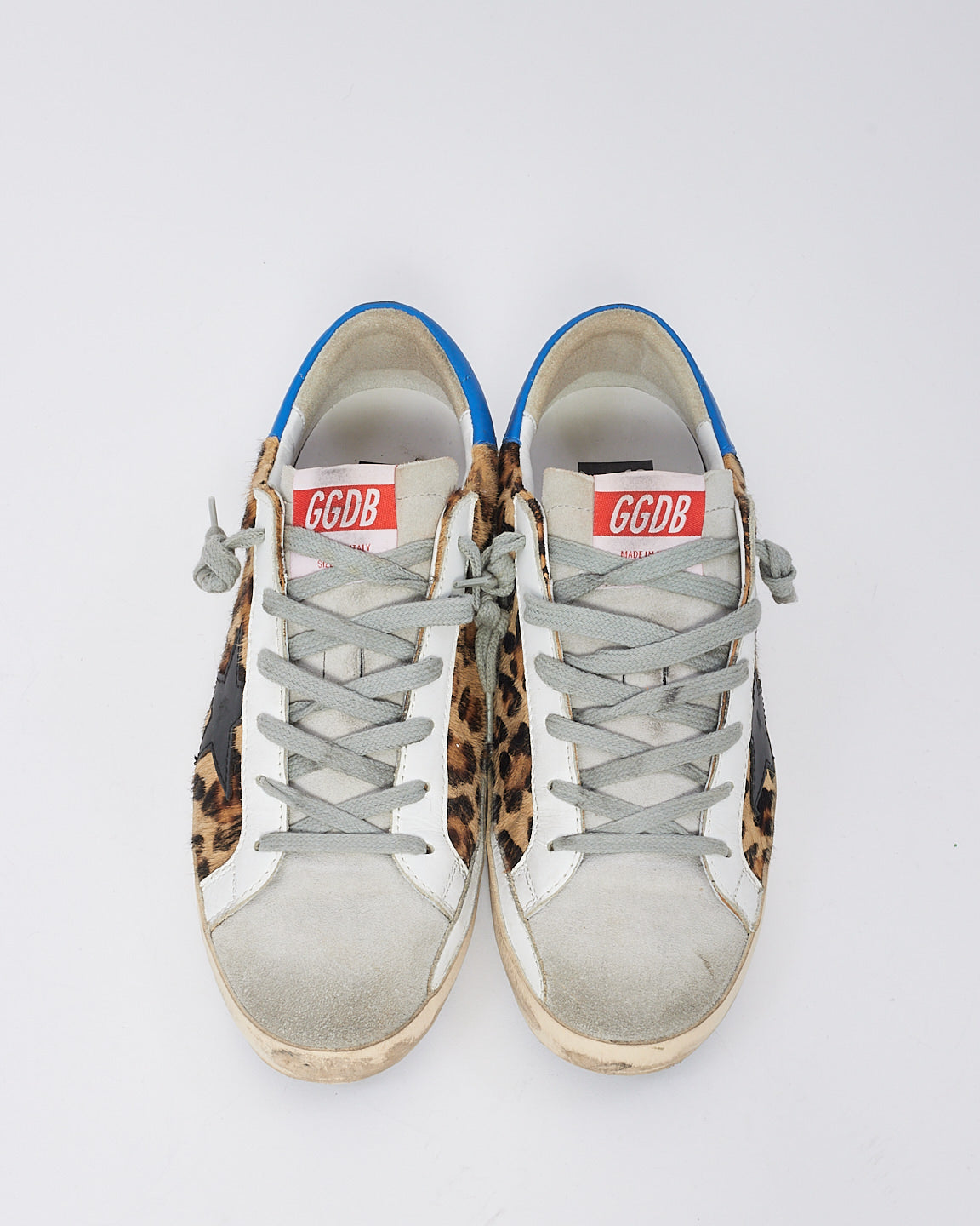 Golden Goose Brown Leather & Pony Hair Leopard Print Low Top Sneaker - 39