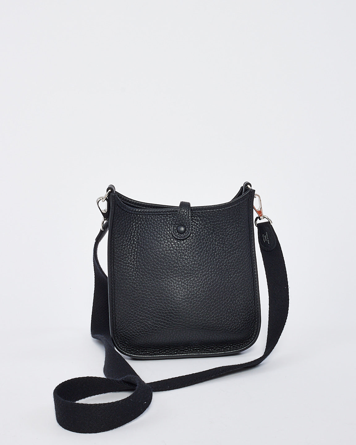 Hermès Black Clemence Leather Evelyne TPM Bag