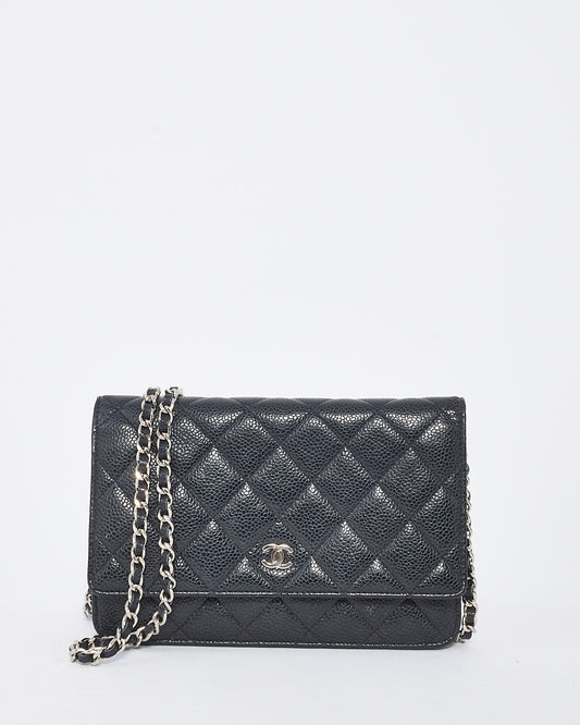 Chanel Black Caviar Leather Wallet on Chain with SHW