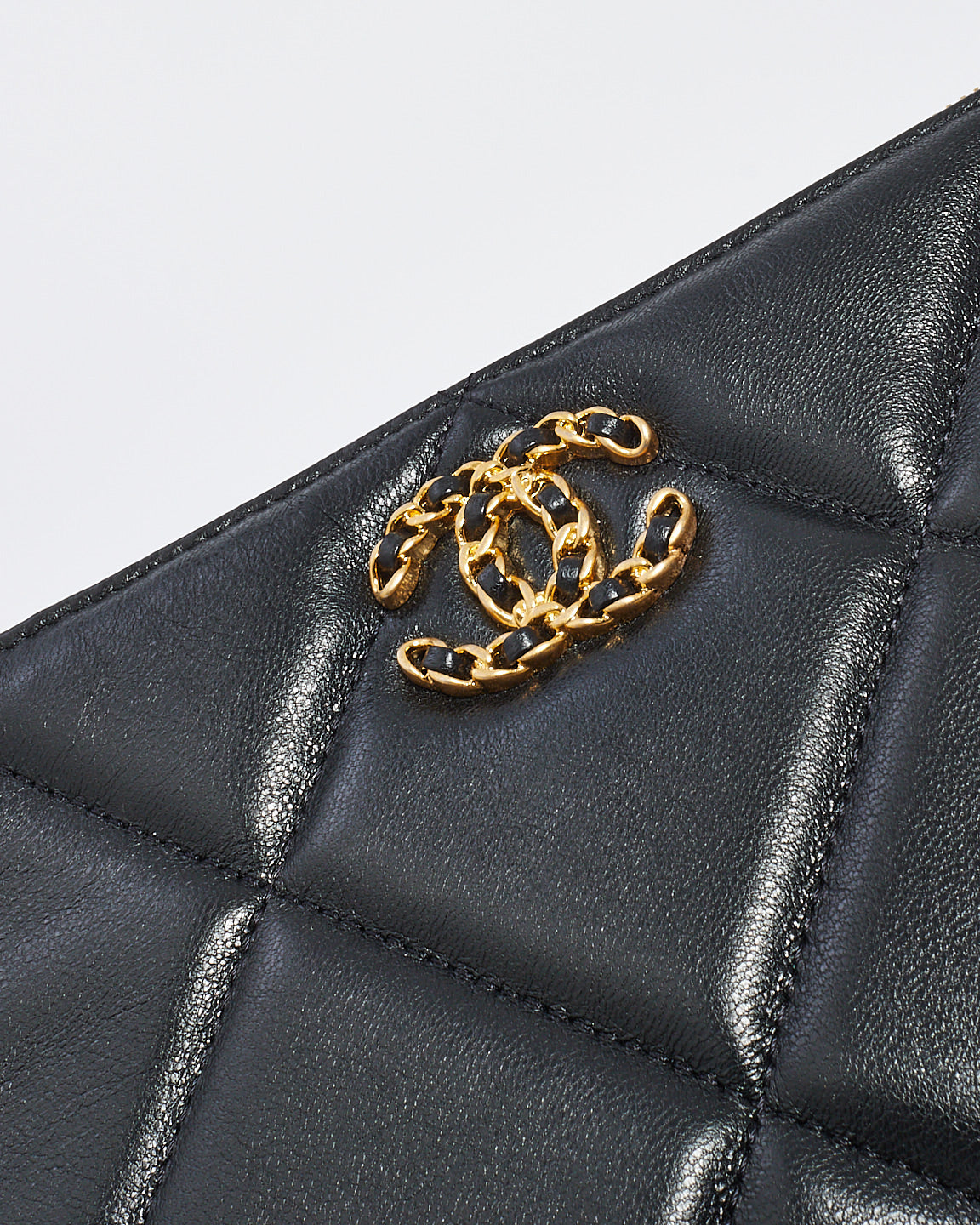 Chanel Black Quilted Leather 19 Pouch