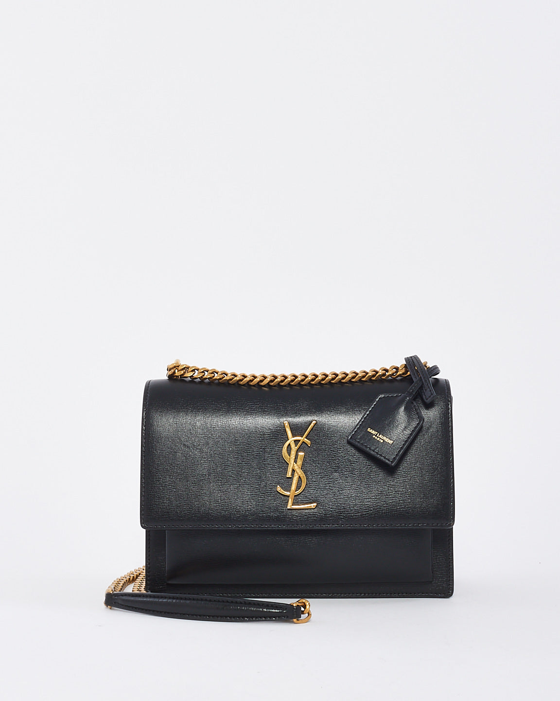 Saint Laurent Black Leather Medium Sunset Bag