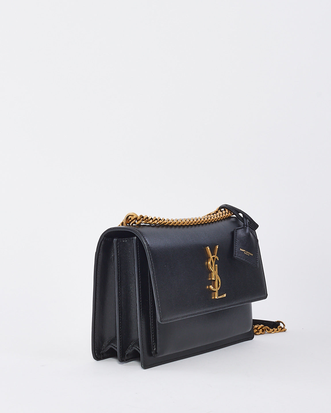 Saint Laurent Black Leather Medium Sunset Bag