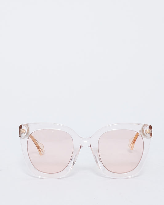 Gucci Clear & Pink GG0564S Cat Eye Sunglasses