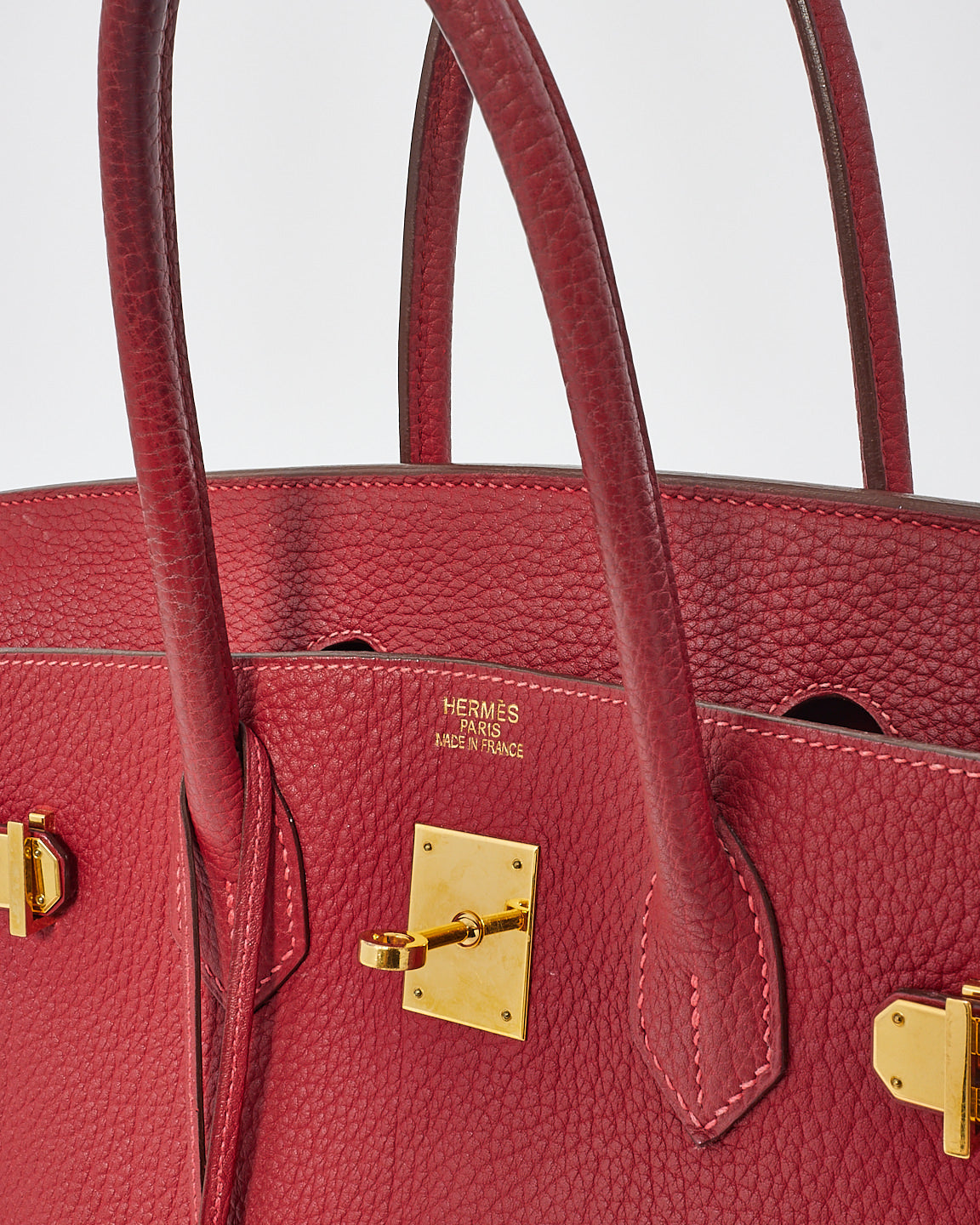 Hermès Red Fjord Leather Birkin 35