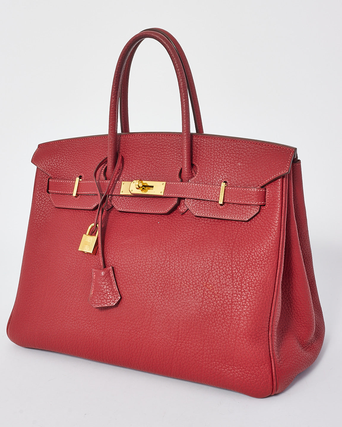 Hermès Red Fjord Leather Birkin 35