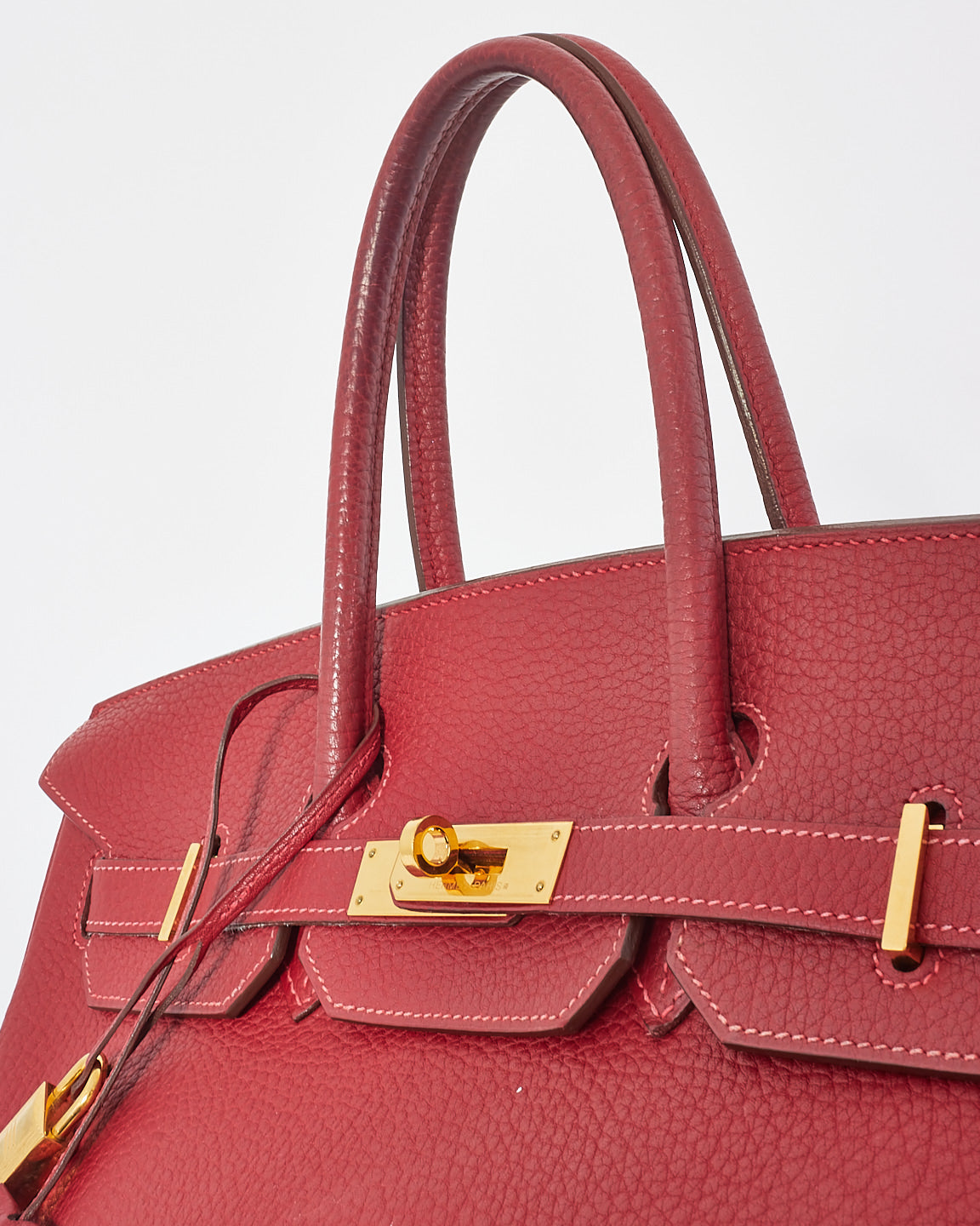 Hermès Red Fjord Leather Birkin 35