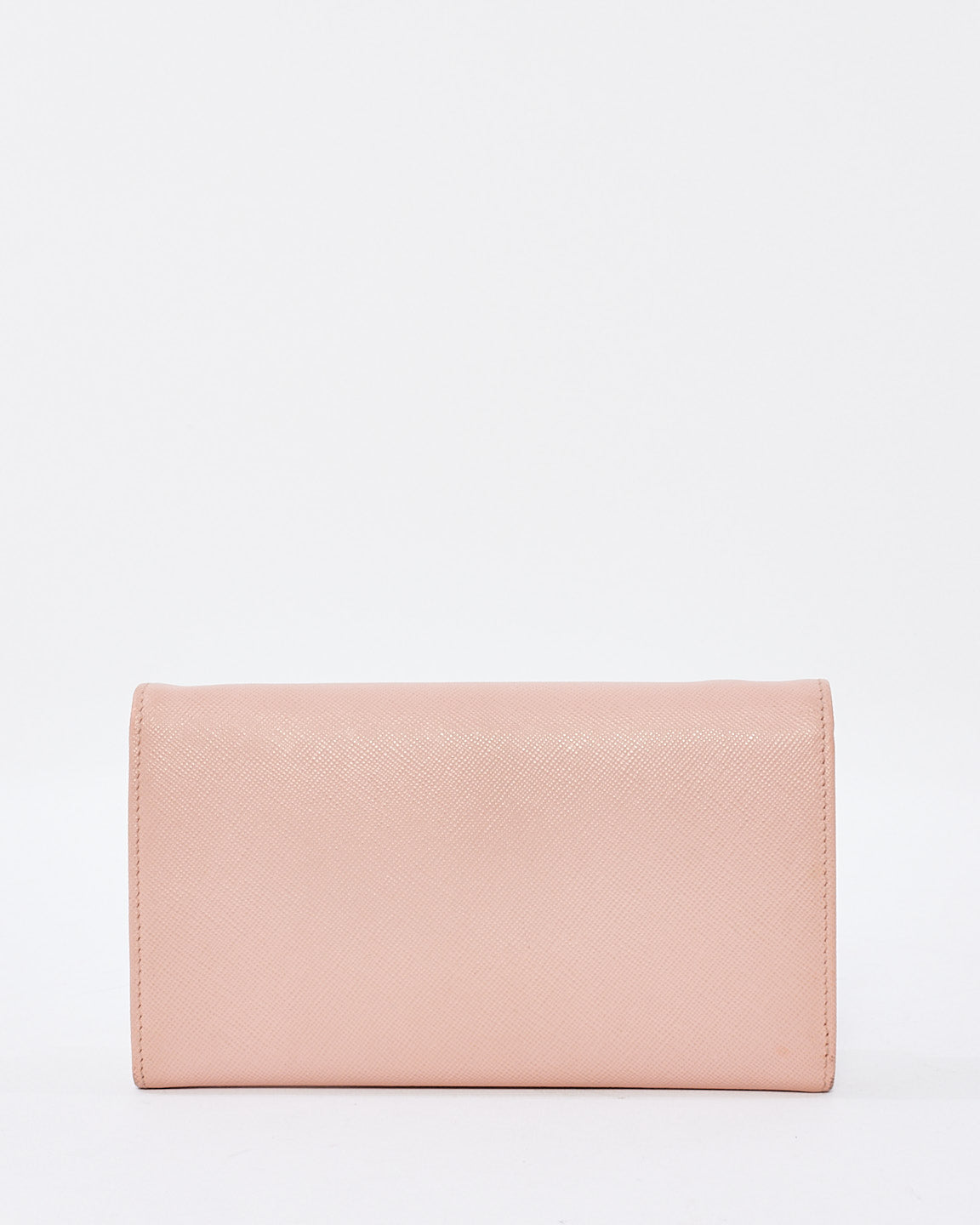 Prada Pink Saffiano Leather Bow Wallet On Chain