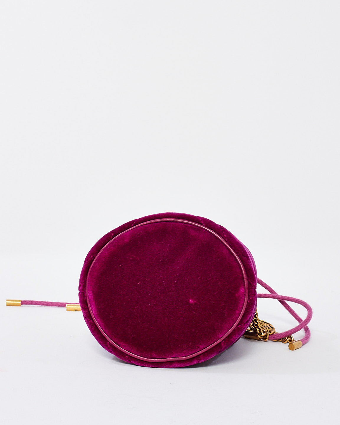 Gucci Fuchsia Velvet GG Marmont Mini Bucket Bag