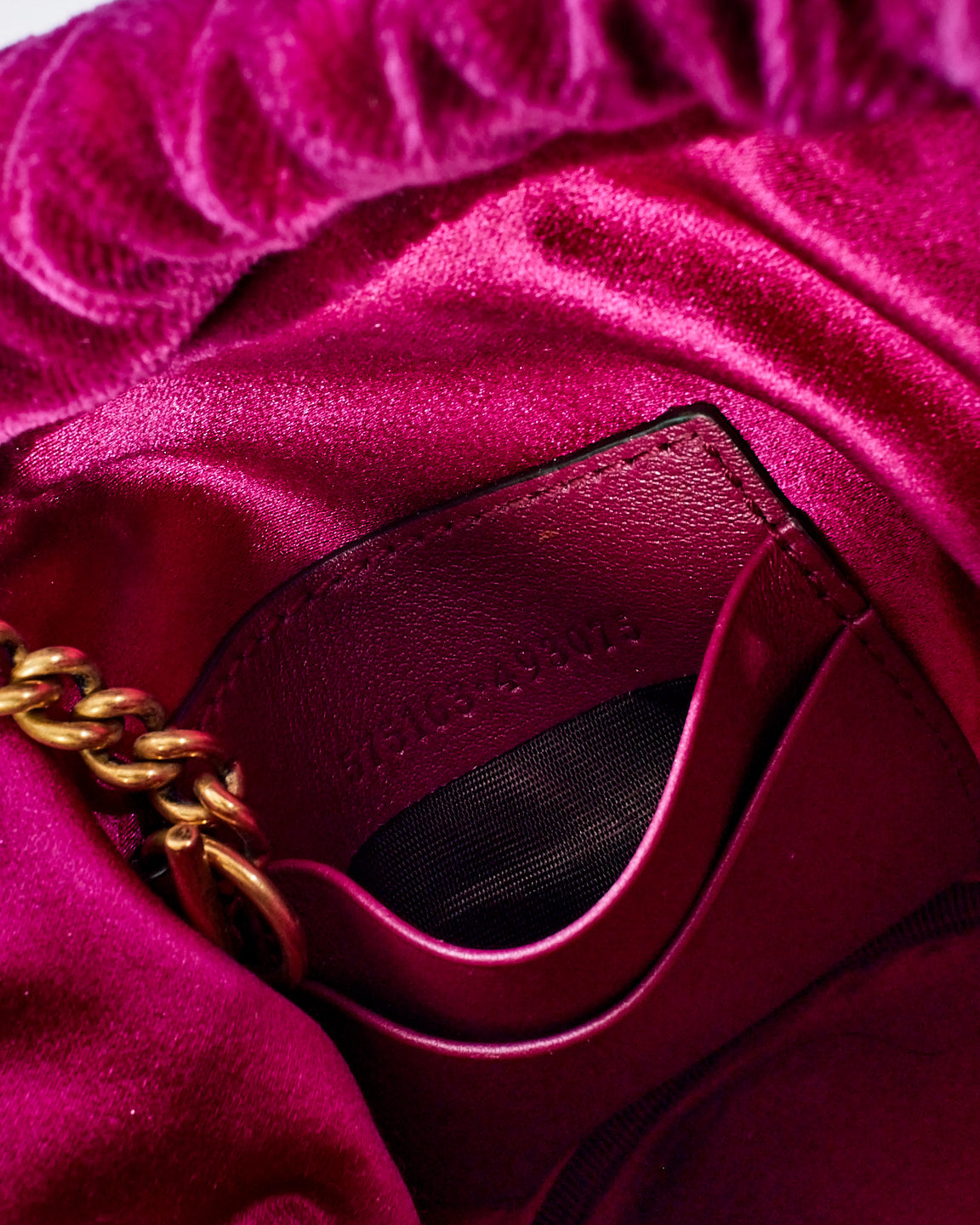 Gucci Fuchsia Velvet GG Marmont Mini Bucket Bag