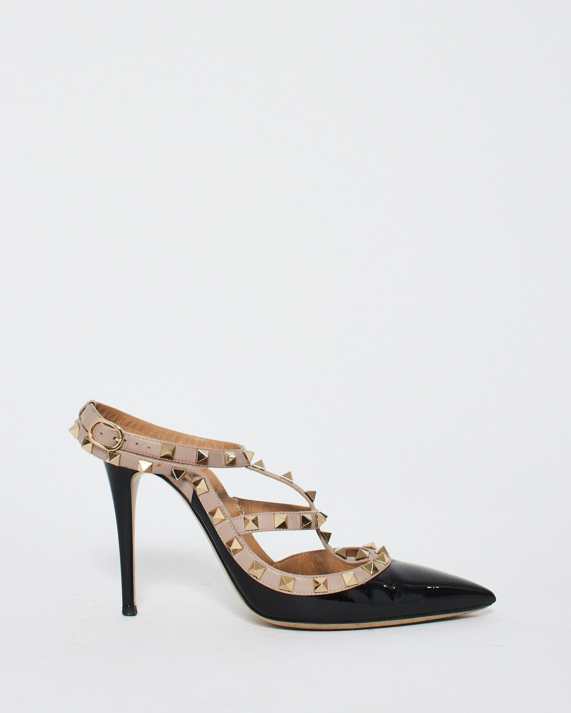 Valentino Black Patent Leather Rockstud Heels - 39