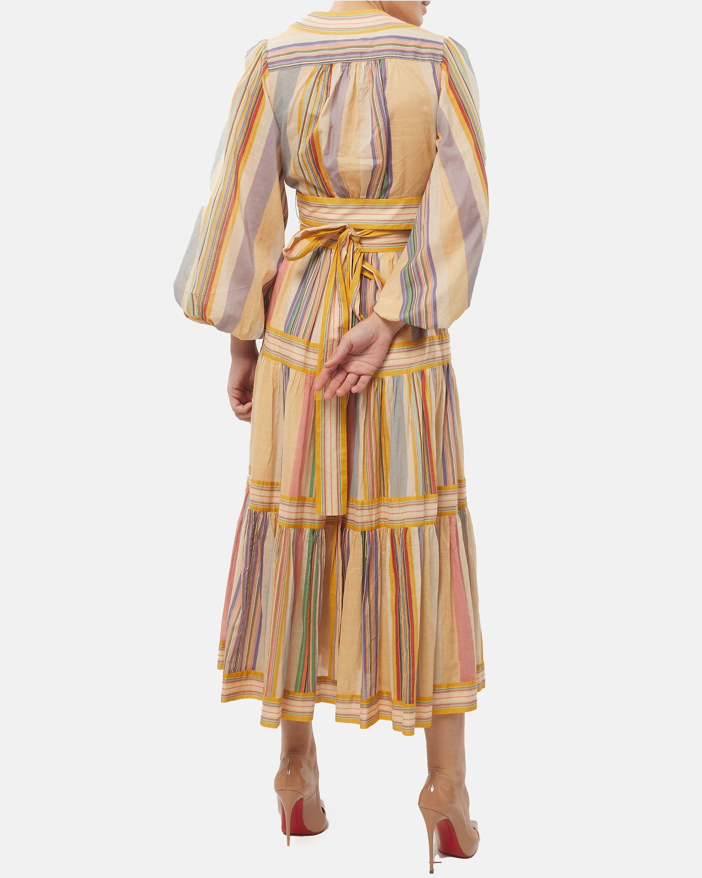 Zimmermann Yellow Multi Stripped Top and Maxi Skirt Set - 0