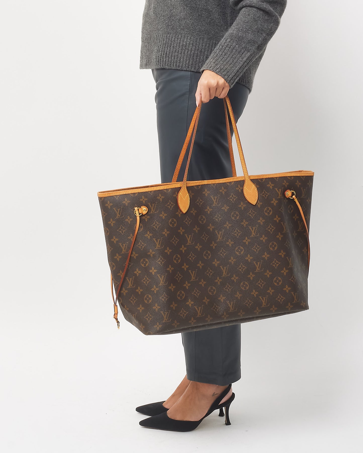 Louis Vuitton Monogram Coated Canvas Neverfull GM Tote Bag/ NO POUCH