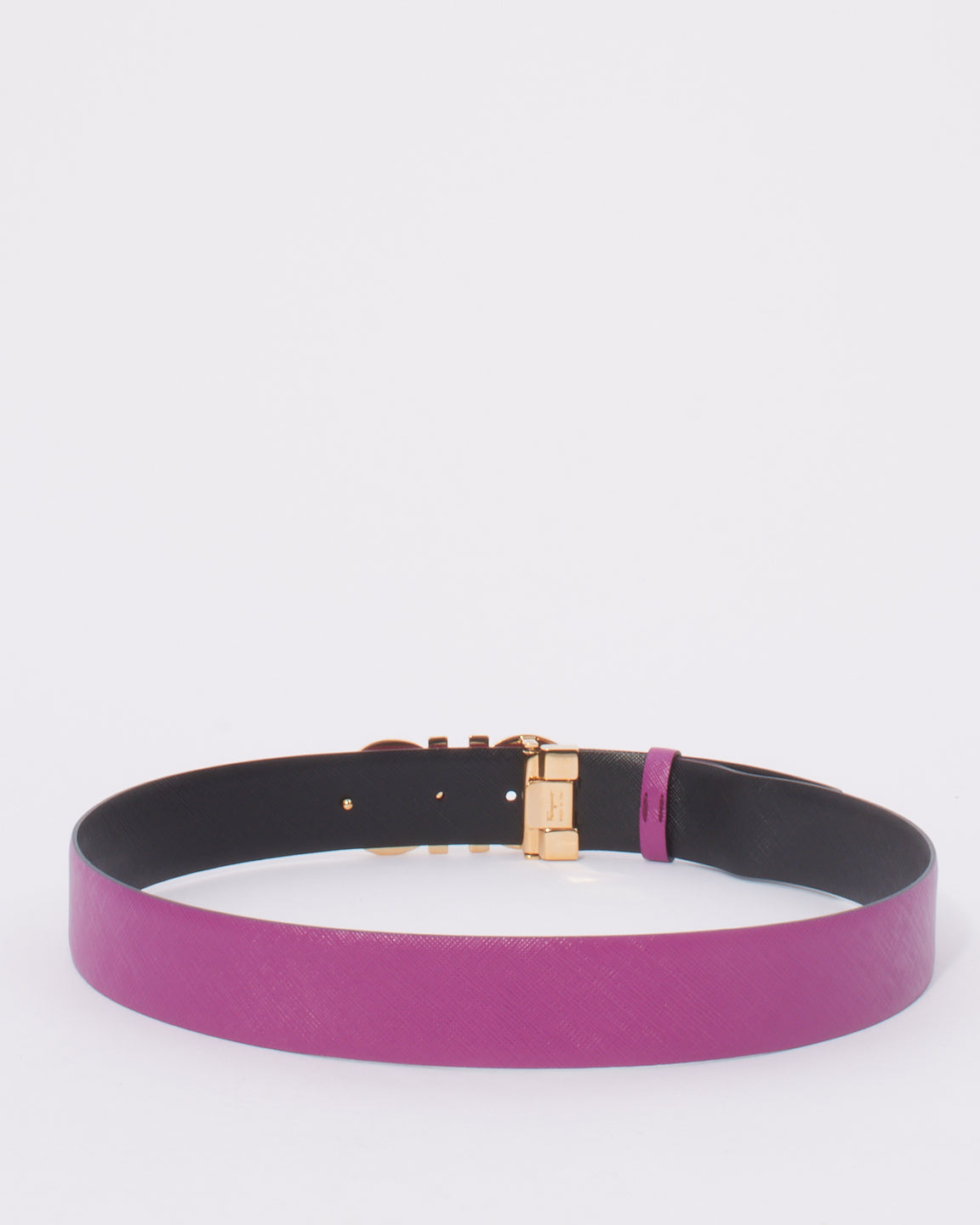 Salvatore Ferragamo Ceinture Gancini réglable réversible en cuir violet et noir