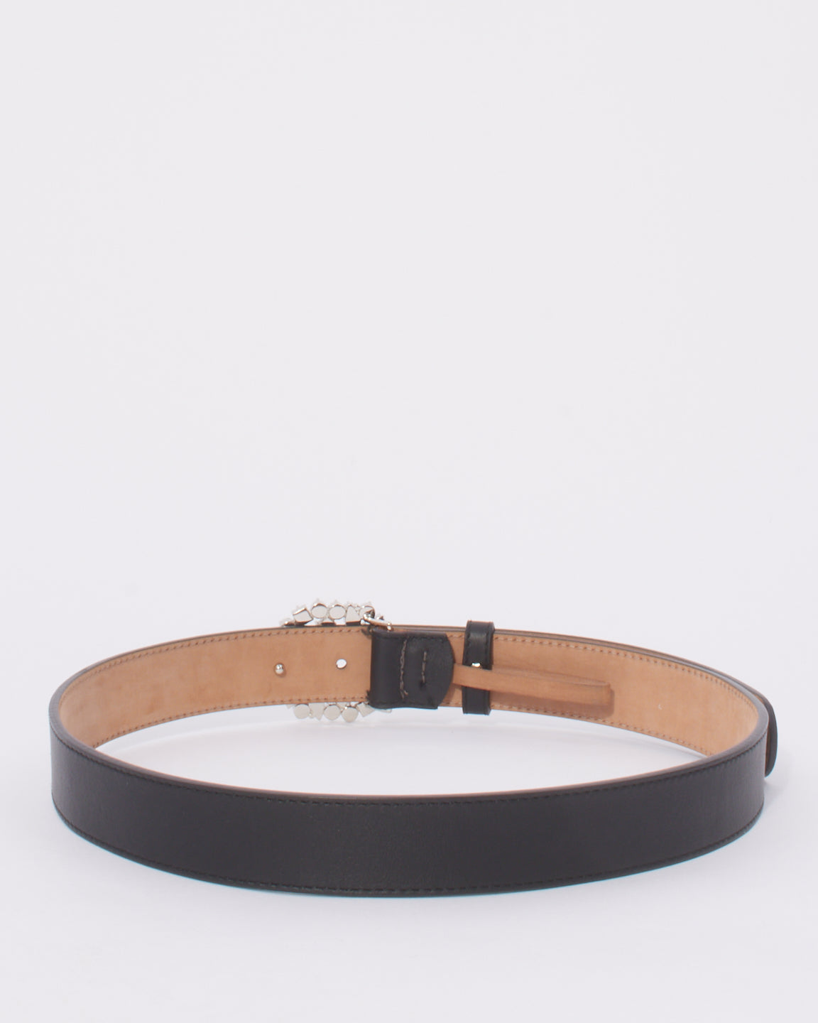 Gucci Black Leather Interlocking GG Embellished Belt - 36/90