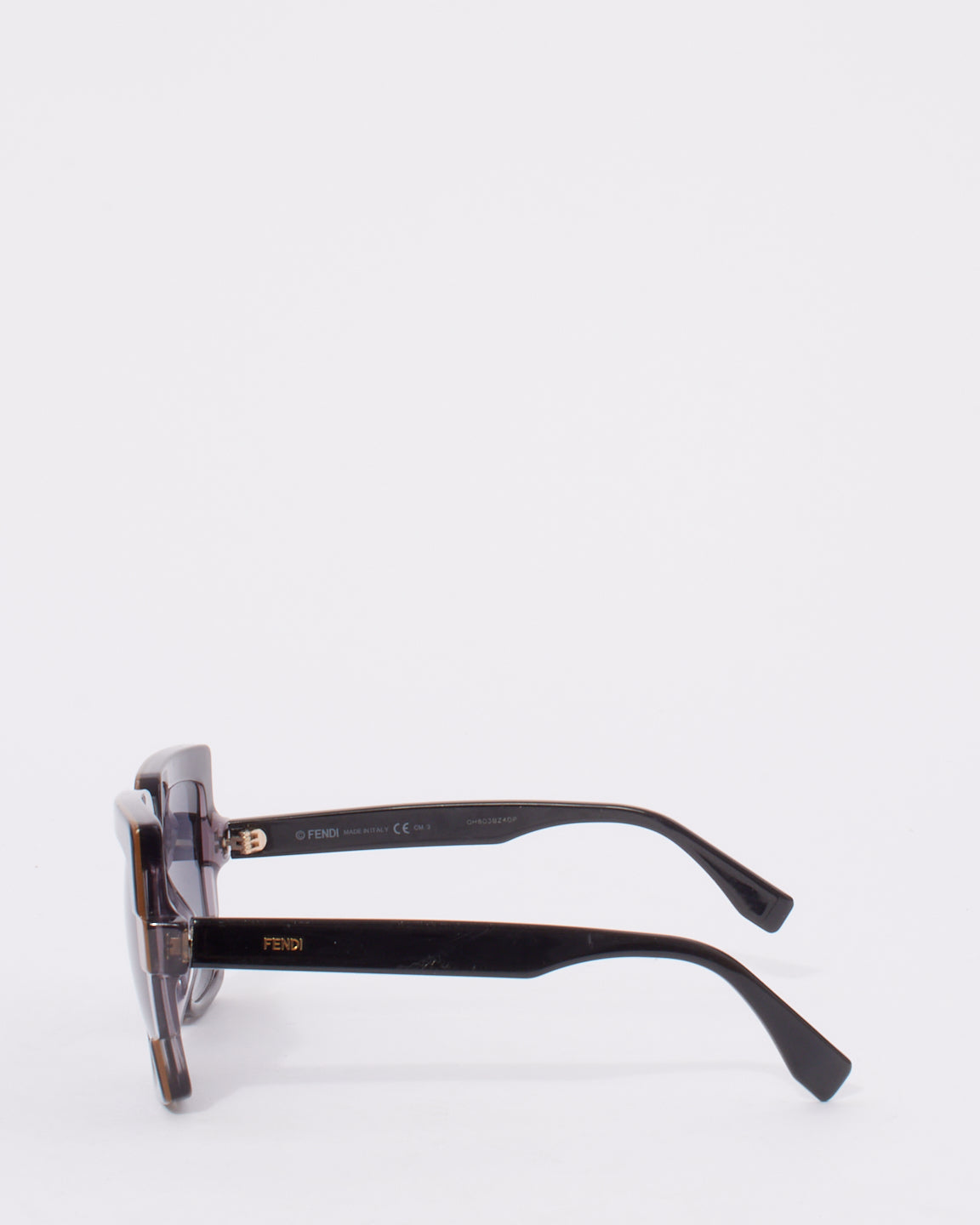 Fendi Black & Brown Acetate Square Frame FF062 Sunglasses