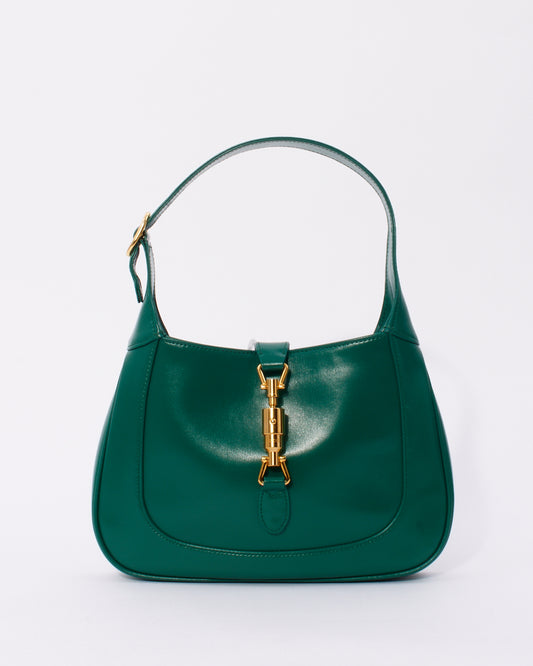 Gucci Emerald Green Leather Jackie 1961 Small Shoulder Bag