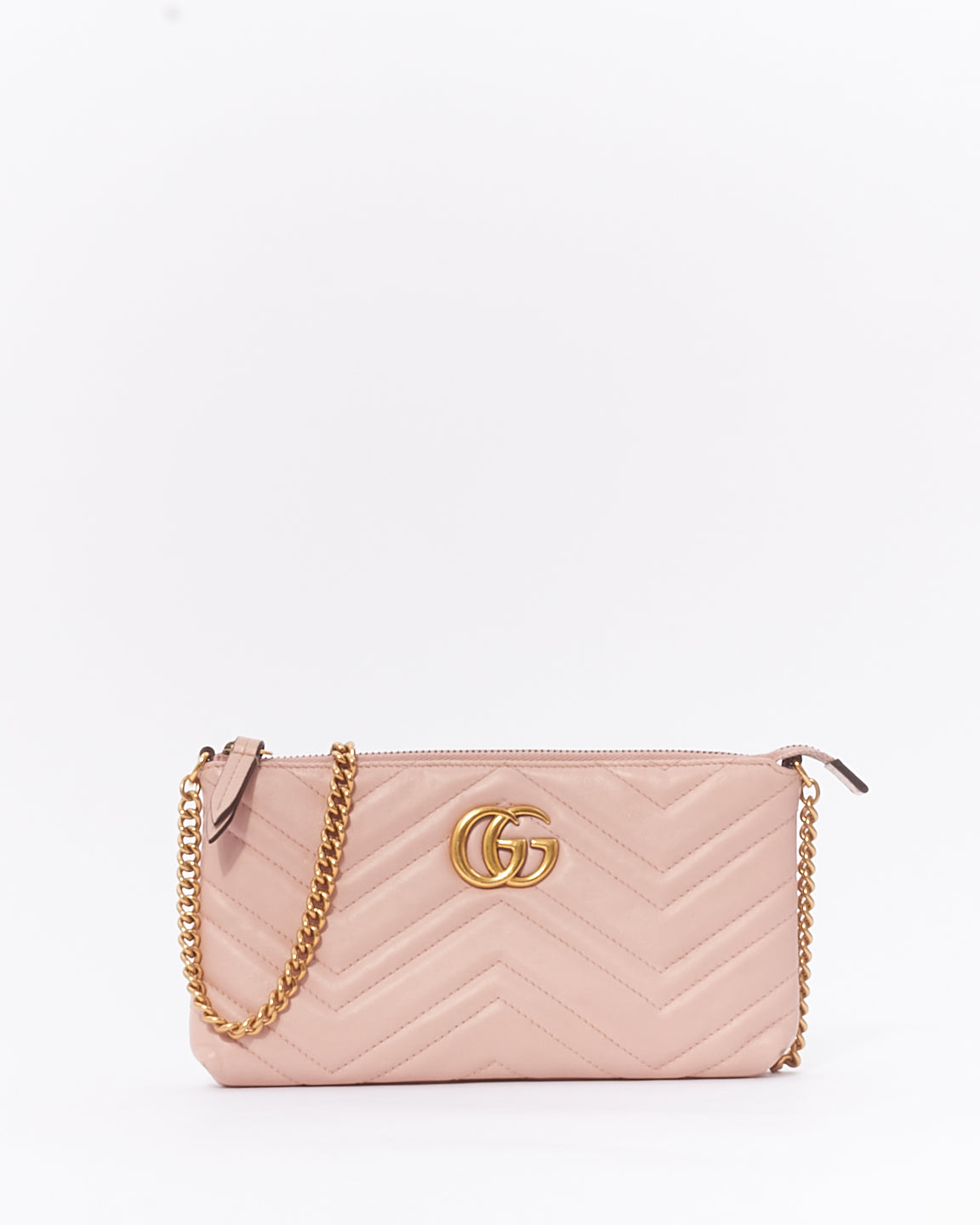 Pochette bandoulière Marmont en cuir matlassé rose Gucci