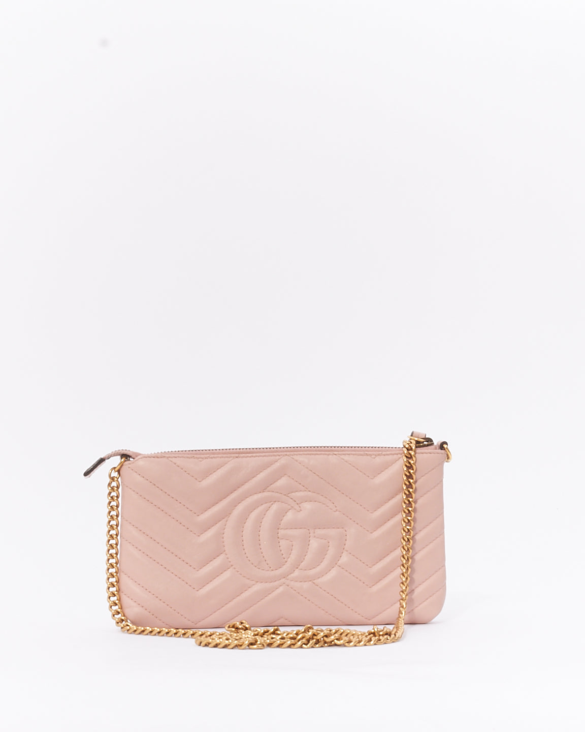 Pochette bandoulière Marmont en cuir matlassé rose Gucci