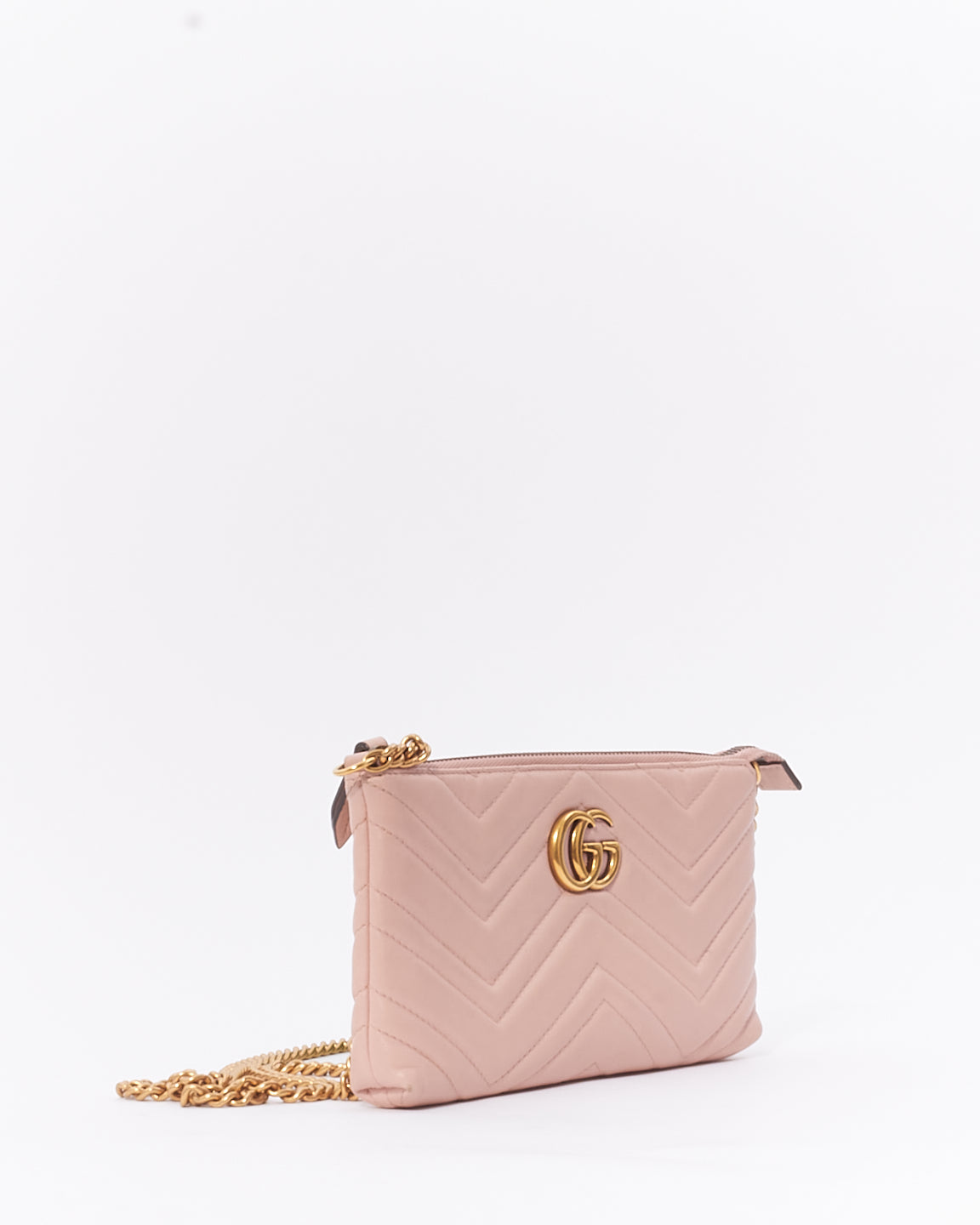 Pochette bandoulière Marmont en cuir matlassé rose Gucci