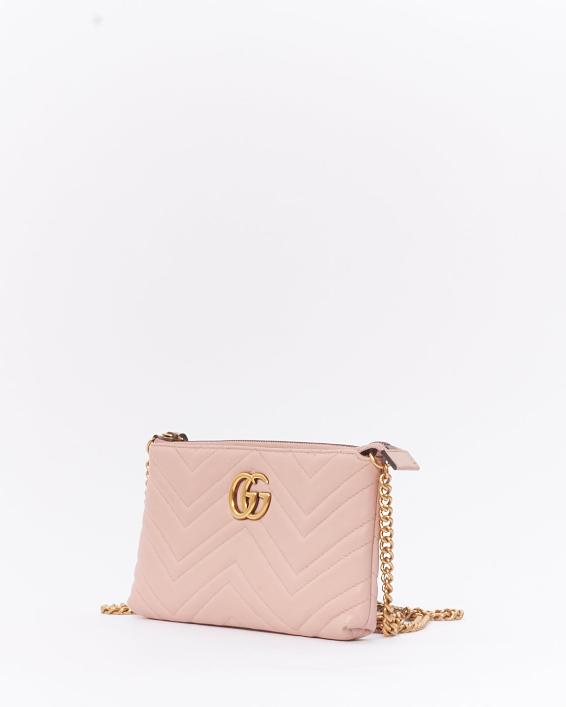 Pochette bandoulière Marmont en cuir matlassé rose Gucci