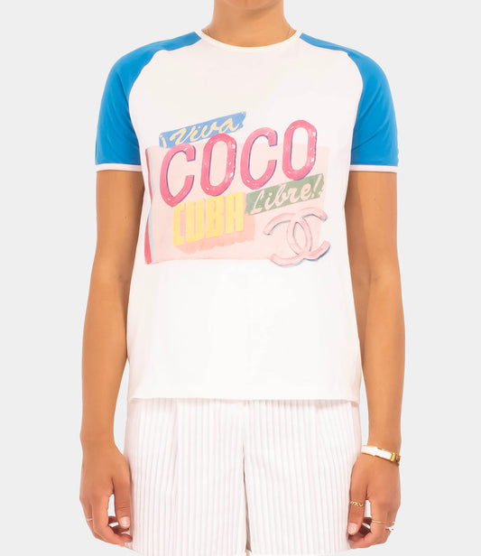 Chanel "Coco Cuba" 2017 Cruise Multi Cotton T Shirt - XS