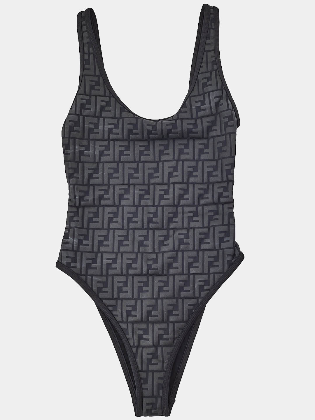 Fendi Black Zucca Print Monogram One Piece Bodysuit - 42