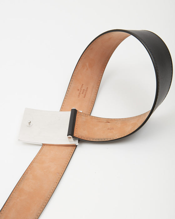Louis Vuitton Patent Leather Black Logo Buckle Belt (36/90)