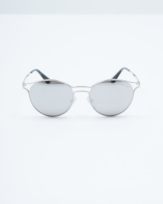 Lunettes de soleil Prada rondes argentées SPR625