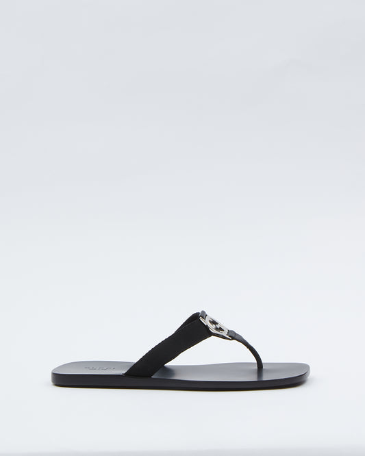 Gucci Black Interlocking GG Sandals - 36.5