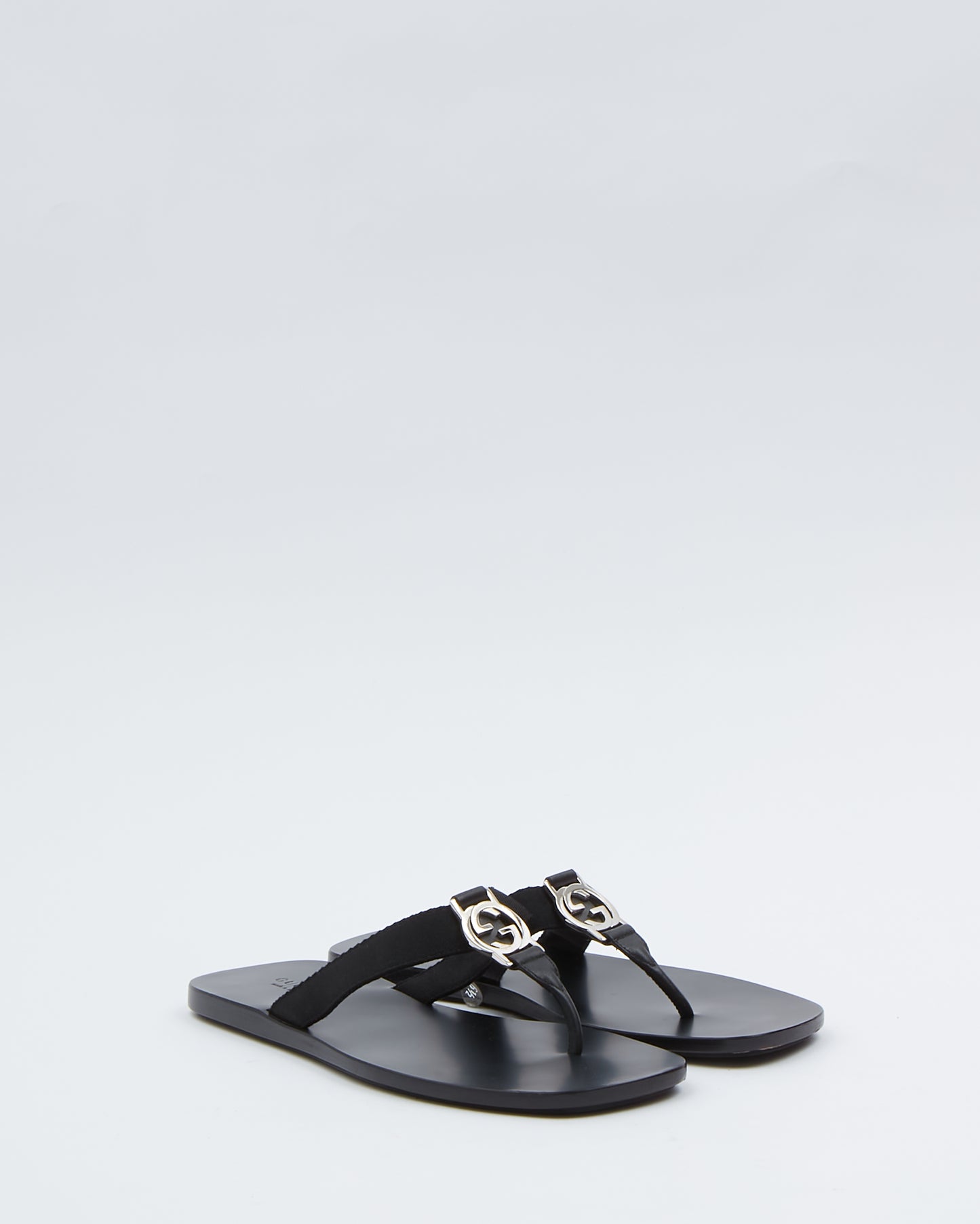 Gucci Black Interlocking GG Sandals - 36.5