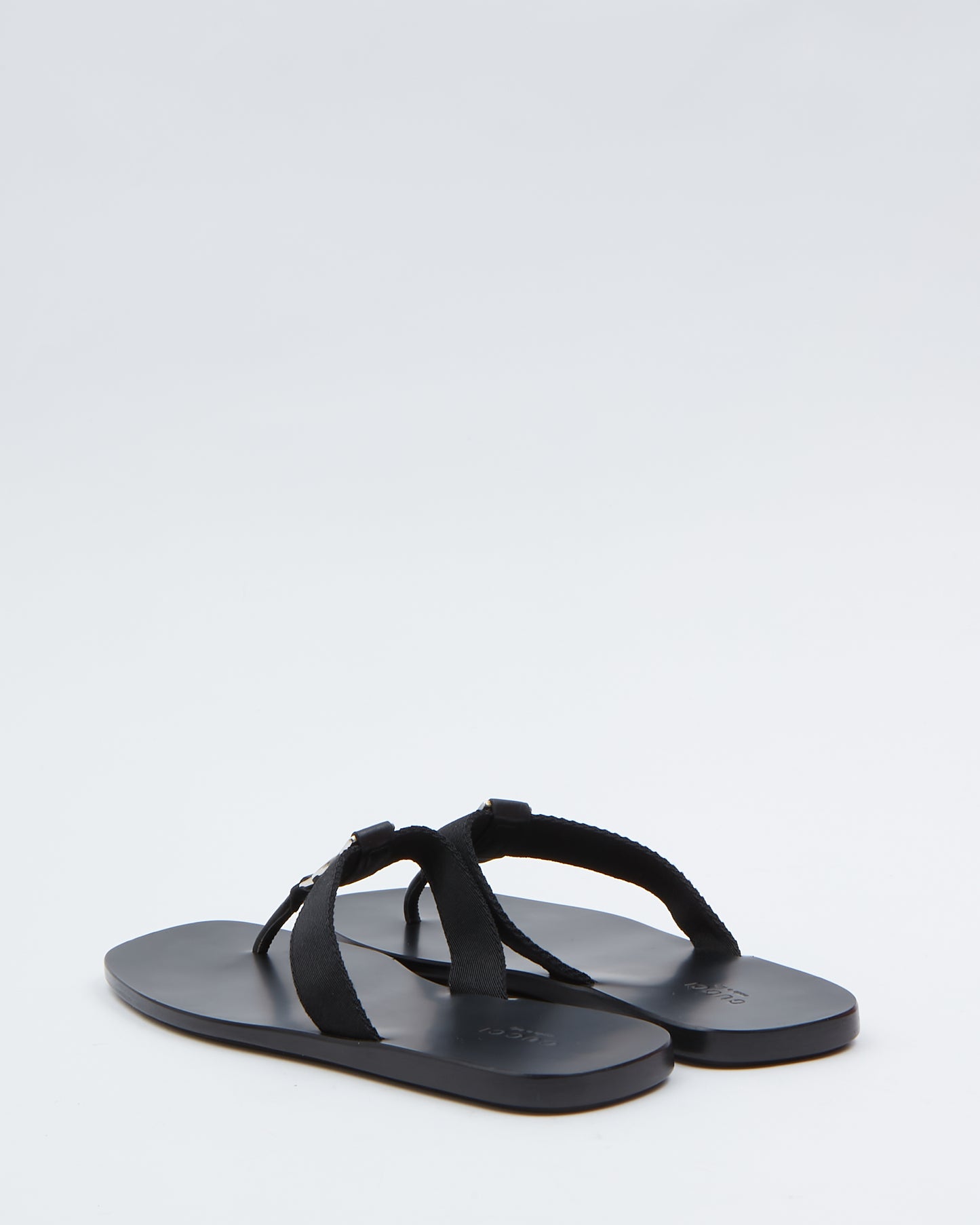 Gucci Black Interlocking GG Sandals - 36.5