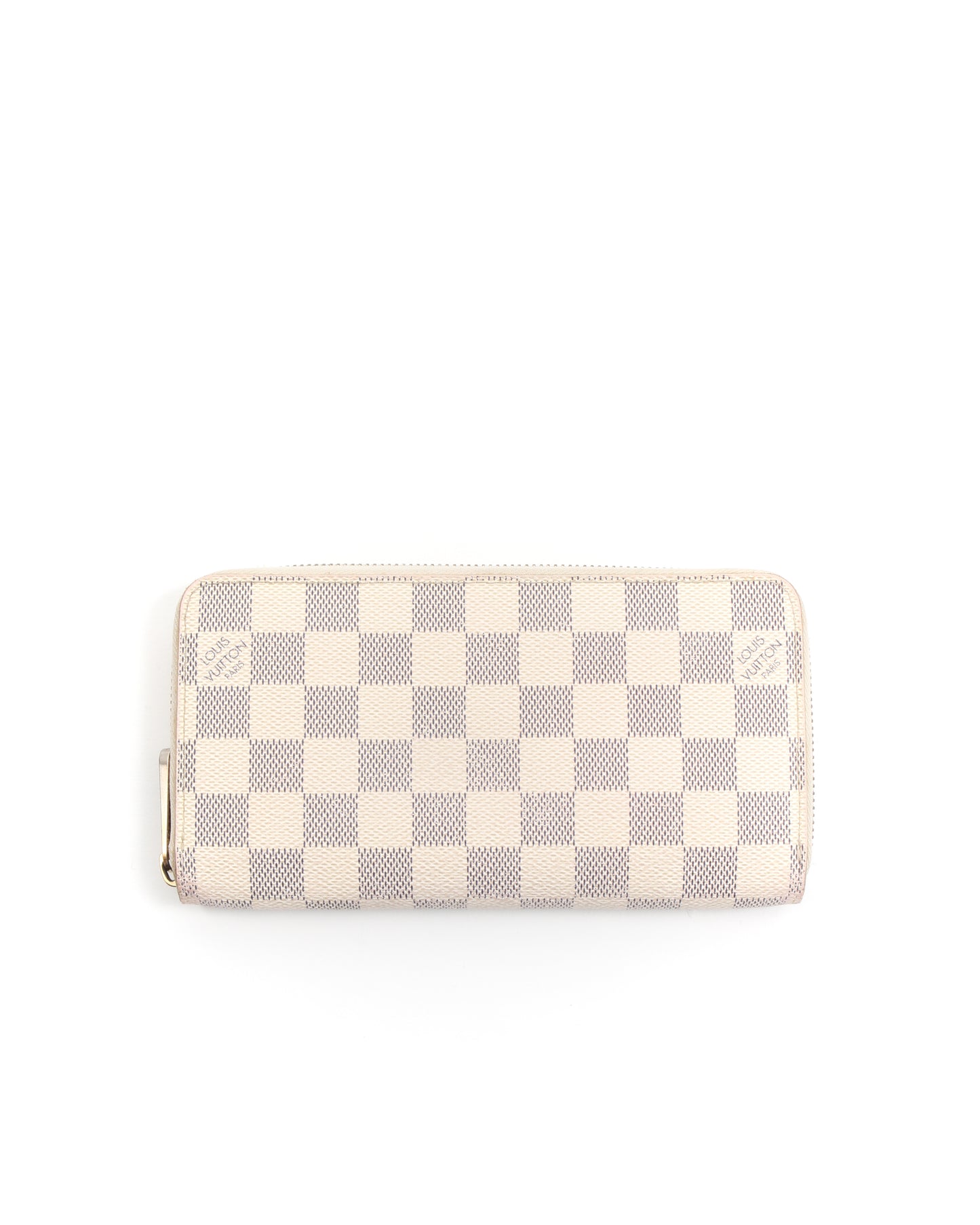 Portefeuille Zippy en toile Louis Vuitton Damier Azur