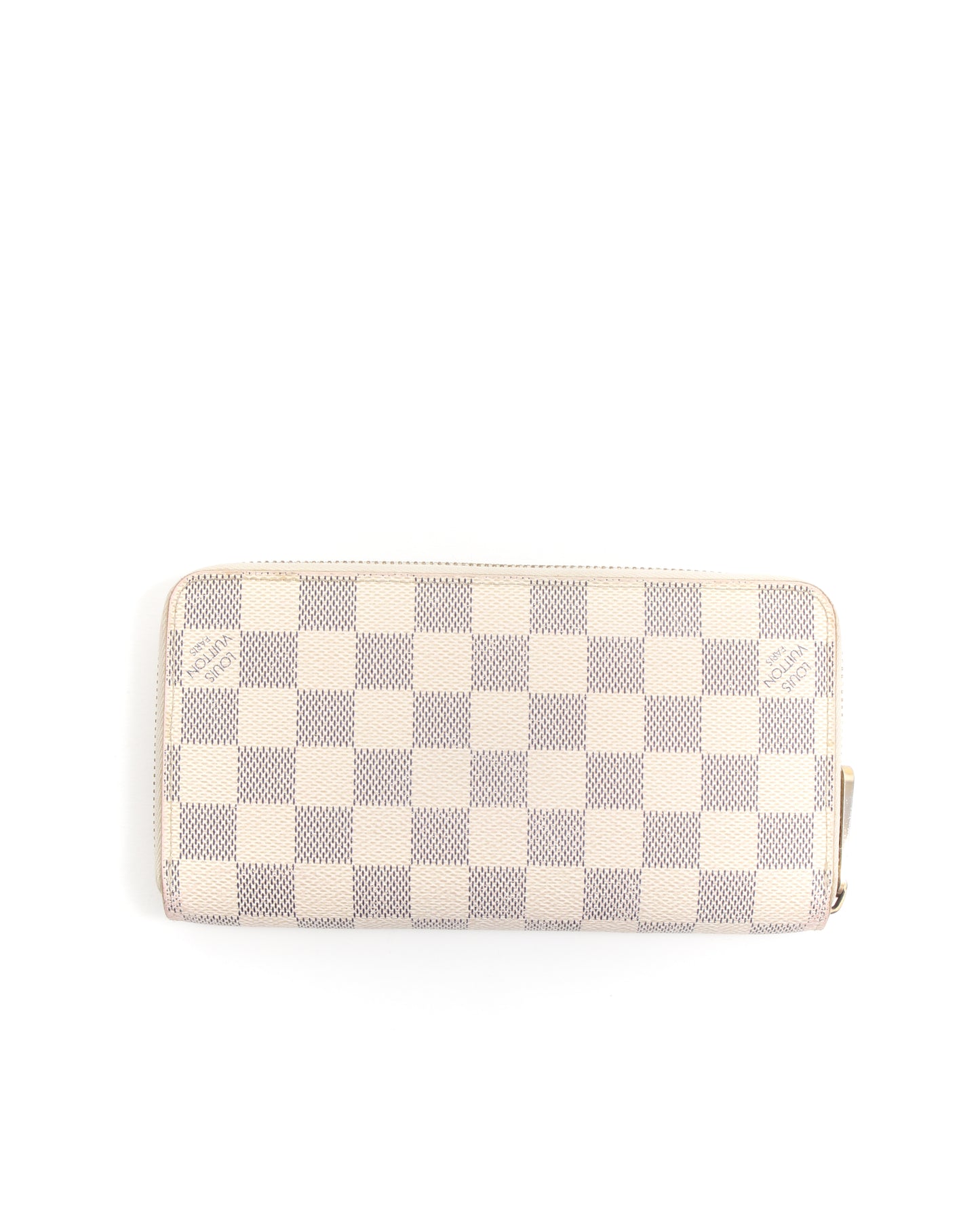 Portefeuille Zippy en toile Louis Vuitton Damier Azur