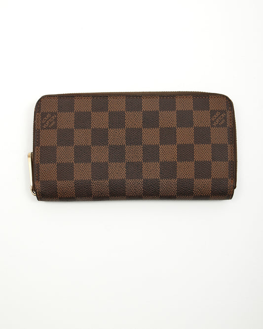 Portefeuille Zippy en toile Louis Vuitton Damier Ebene