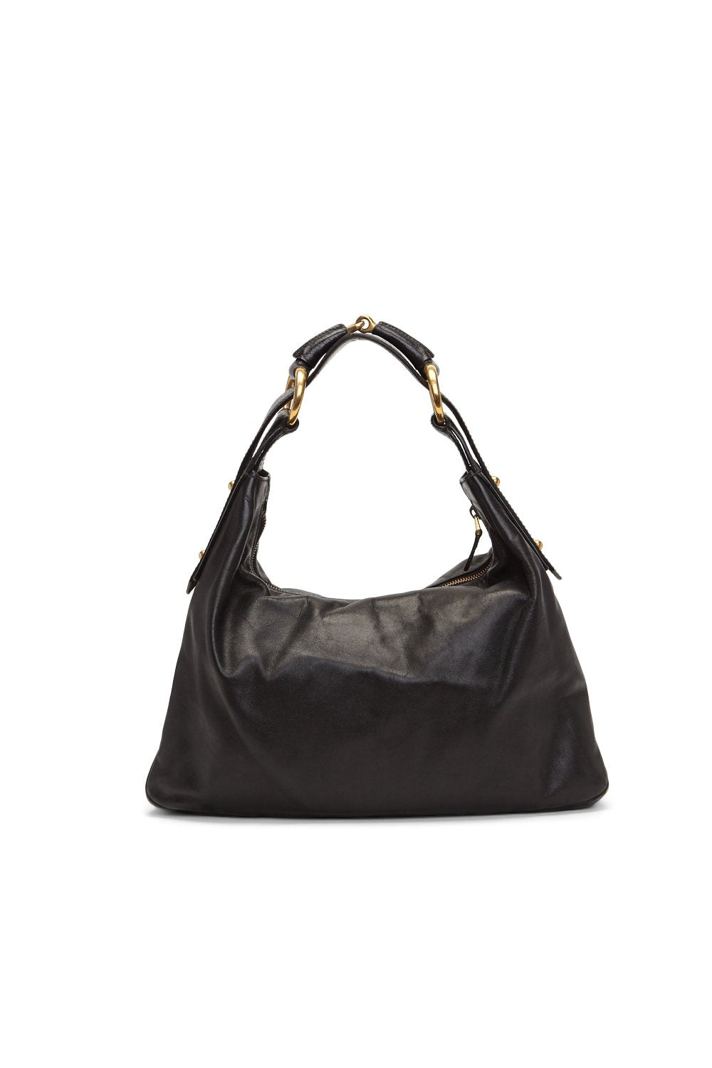 Gucci Black Leather Horsebit Hobo Bag