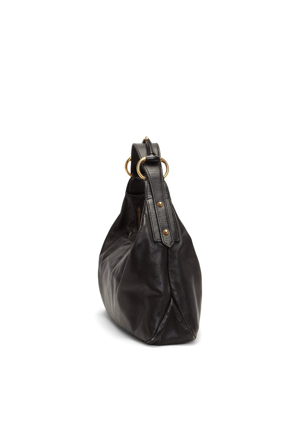 Gucci Black Leather Horsebit Hobo Bag