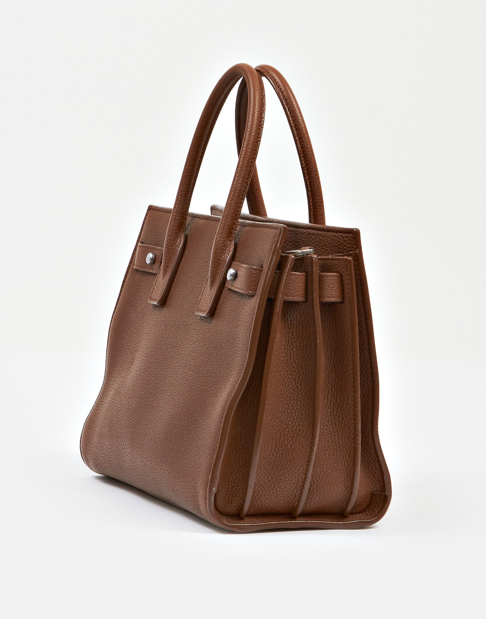 Saint Laurent Brown Grained Leather Baby Sac de Jour