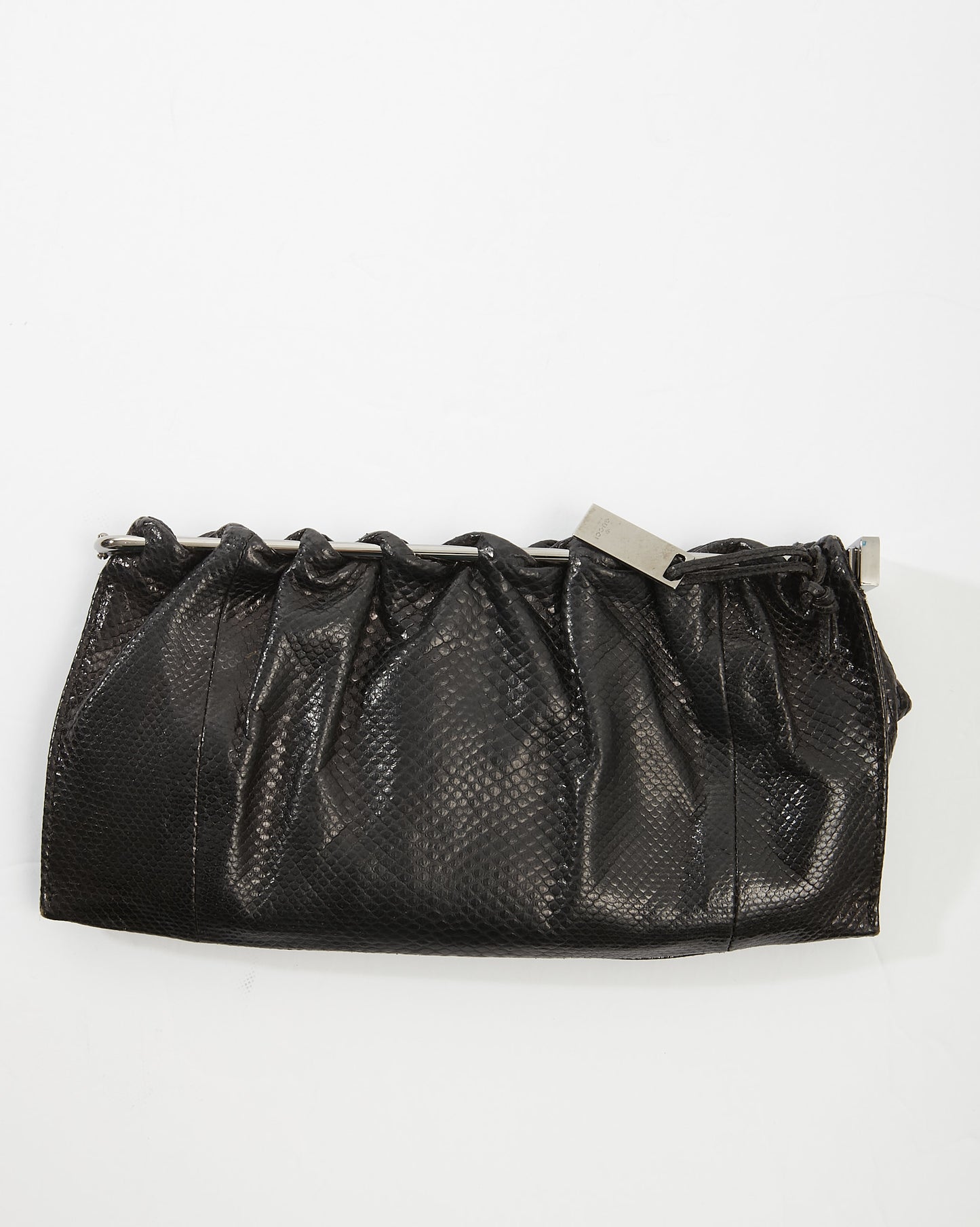 Gucci Black Lizard Leather Evening Clutch