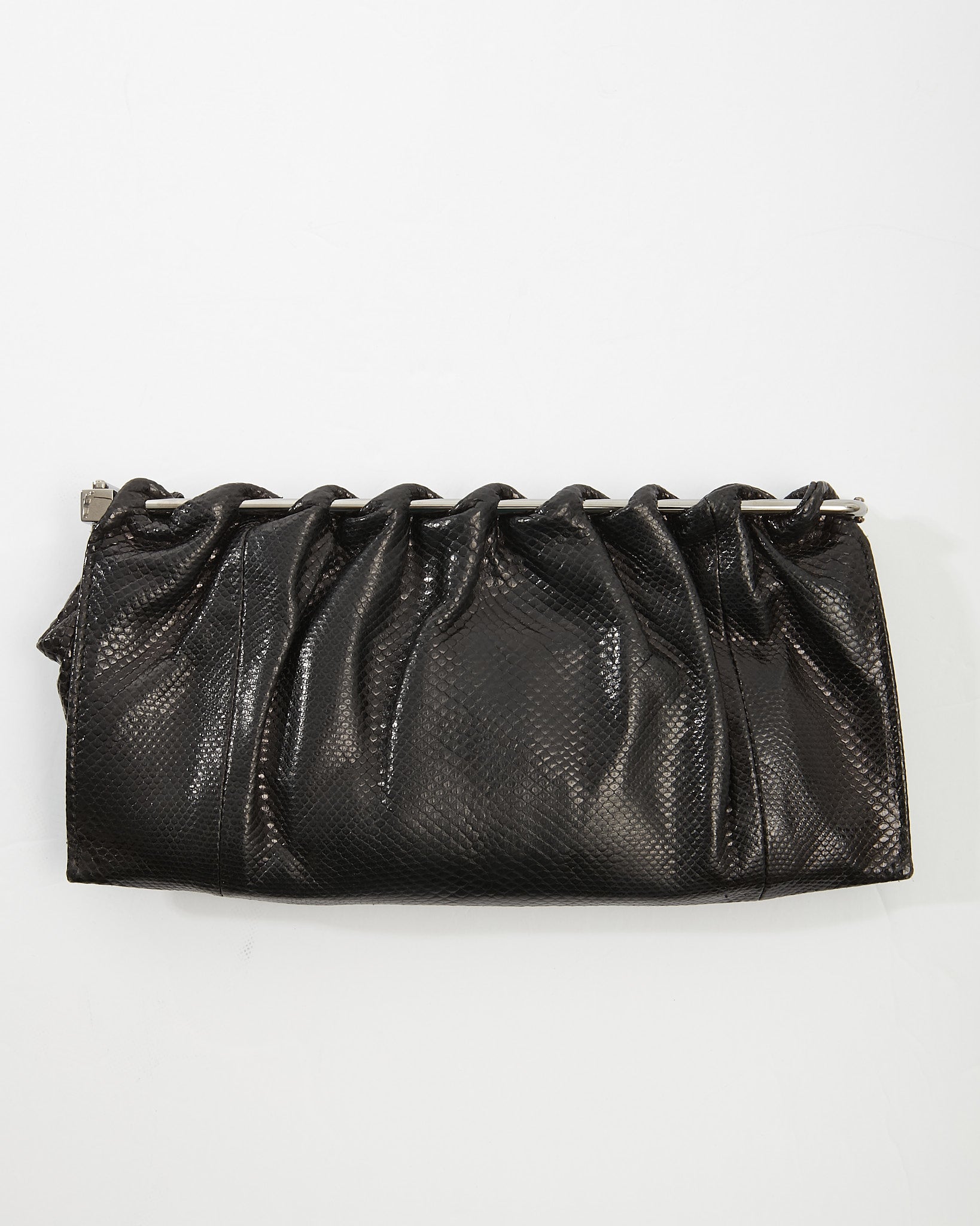 Gucci Black Lizard Leather Evening Clutch